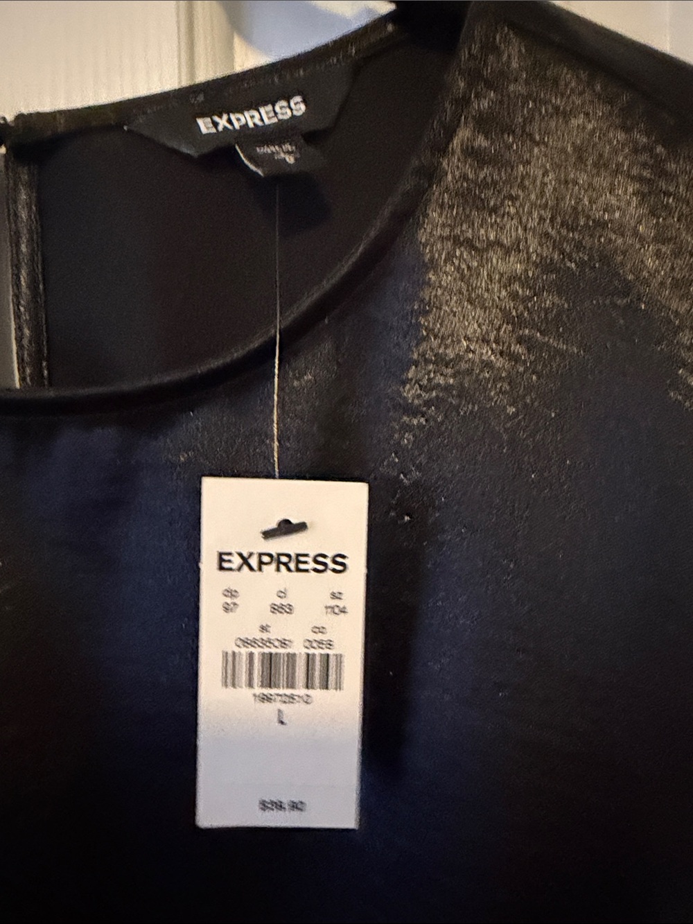 Express Black Satin-Look Sleeveless Asymmetrical Camisole - Picture 2 of 5